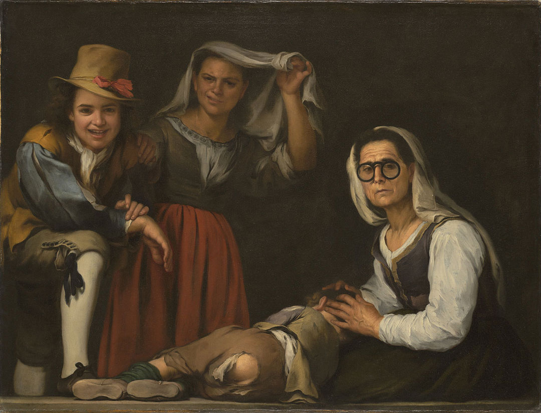 Bartolome Esteban Murillo - Four Figures on a Step 1655-60