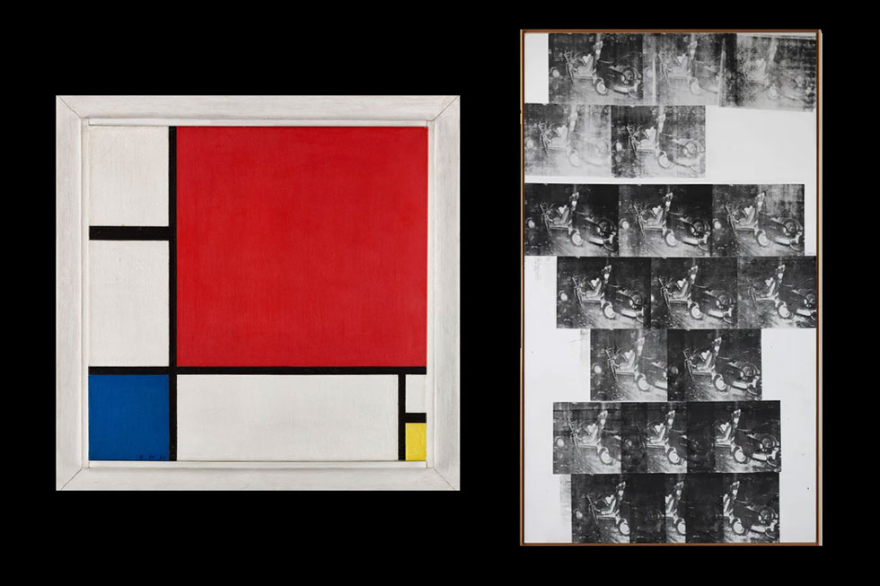 Piet Mondrian - Composition III - Andy Warhol - White Disaster