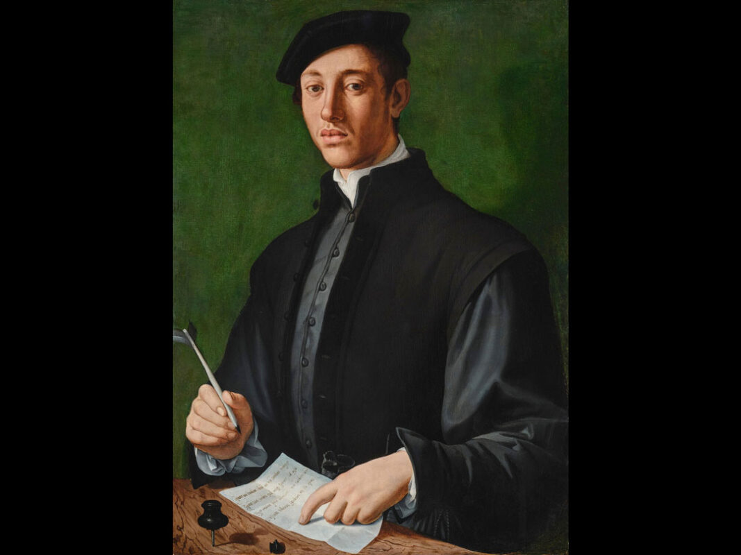 Bronzino Portrait of a Man with a Quill and Sheet of Paper