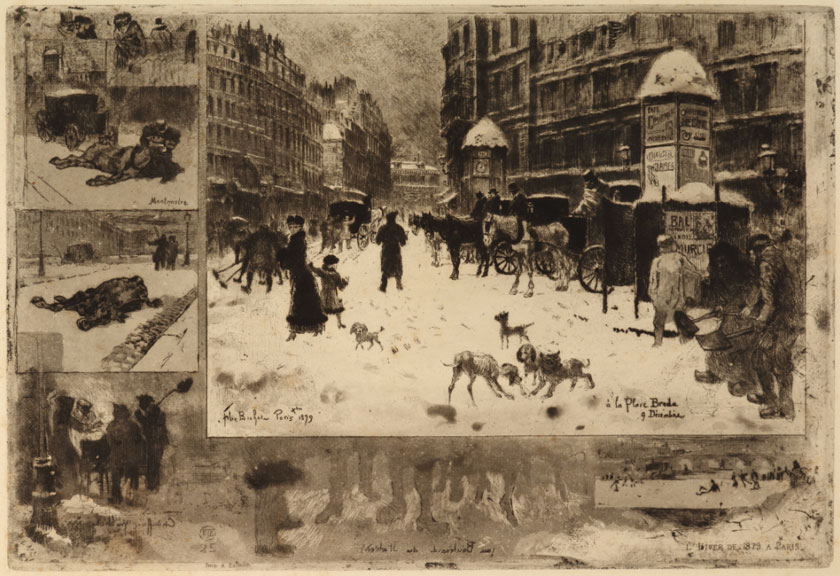 Felix Hilaire Buhot - Winter In Paris - 1879