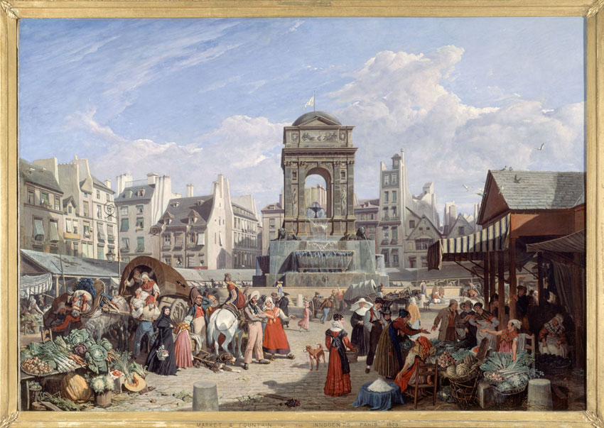 John James Chalon - Le Marché et la fontaine des Innocents - 1822