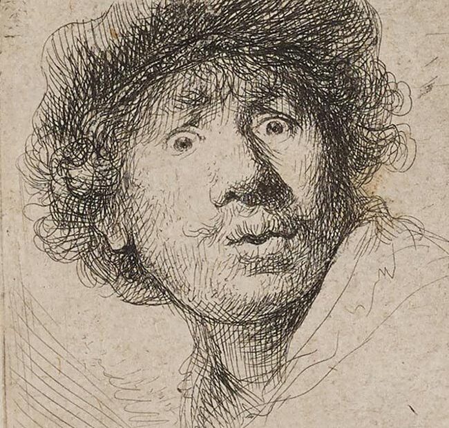 Rembrandt - Self-portrait eyes wide open